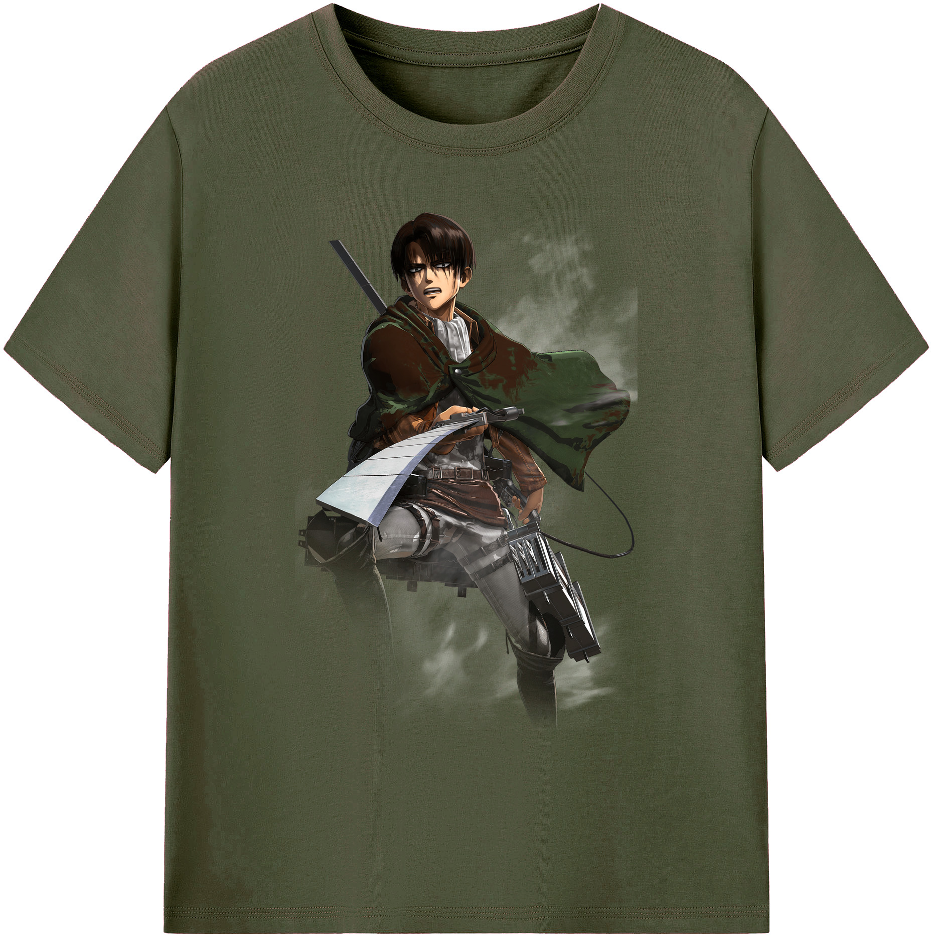 （画像用） 進撃の巨人 リヴァイ·アッカーマン Attack on Titan Levi Ackerman 綿100％ メンズ半袖Tシャツ｜肌触りやわらか＆通気性